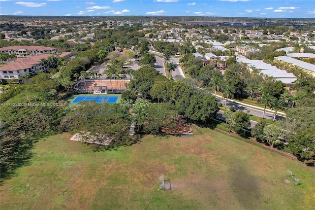 drone / aerial view with a residential view