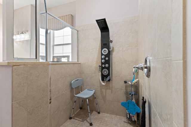 full bathroom featuring walk in shower