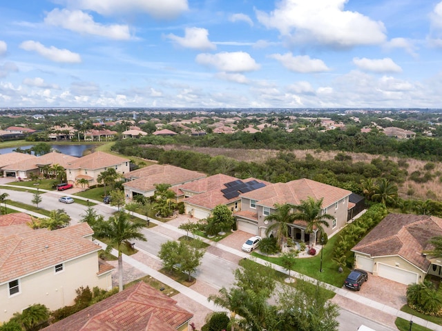 drone / aerial view with a residential view