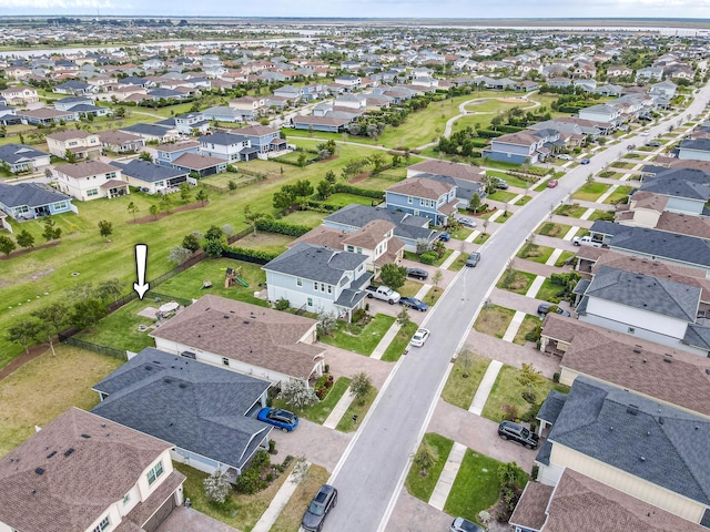 bird's eye view with a residential view