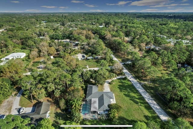 aerial view with a forest view