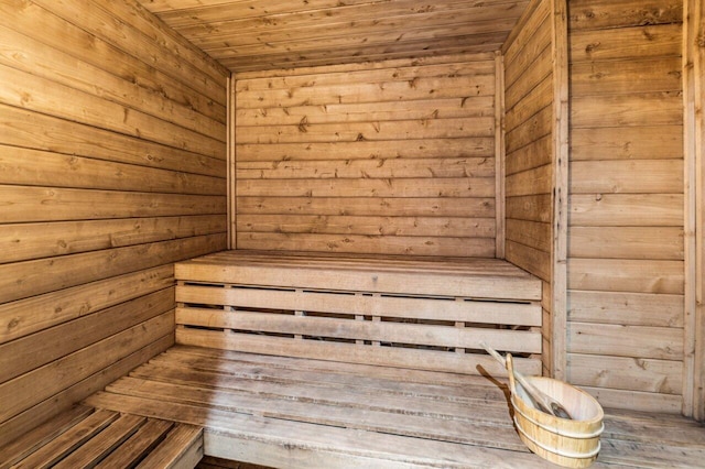 view of sauna