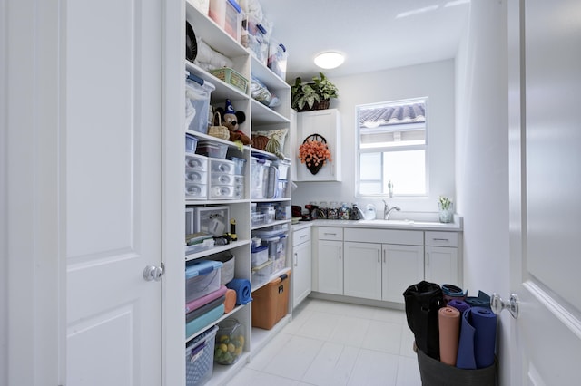 storage area with a sink