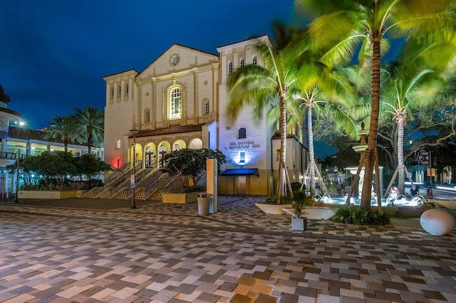 view of playground at night