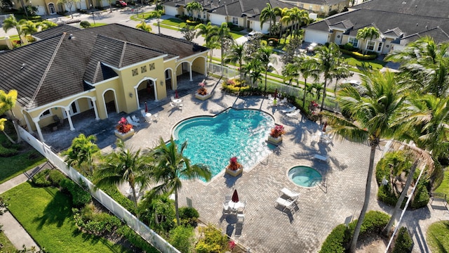 aerial view featuring a residential view