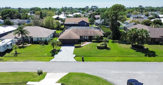 bird's eye view with a residential view