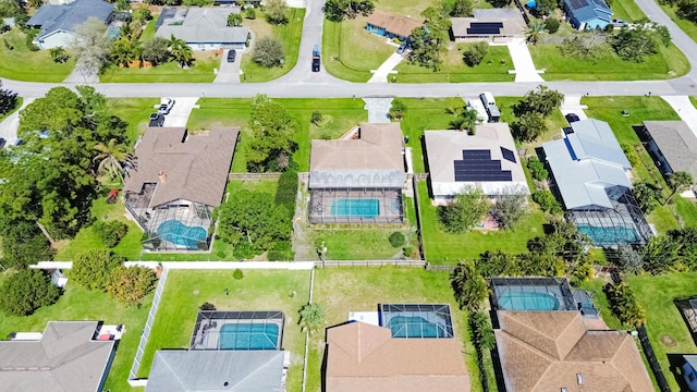 aerial view with a residential view