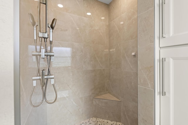 interior details with tiled shower