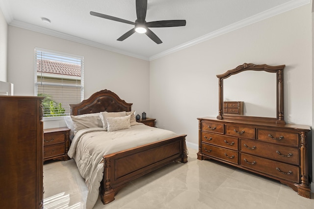 4113 Worlington Ter, Fort Pierce, FL 34947 - bedroom with crown molding and ceiling fan