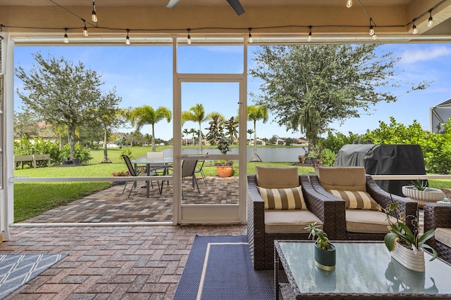 4113 Worlington Ter, Fort Pierce, FL 34947 - view of patio featuring outdoor dining area and ceiling fan