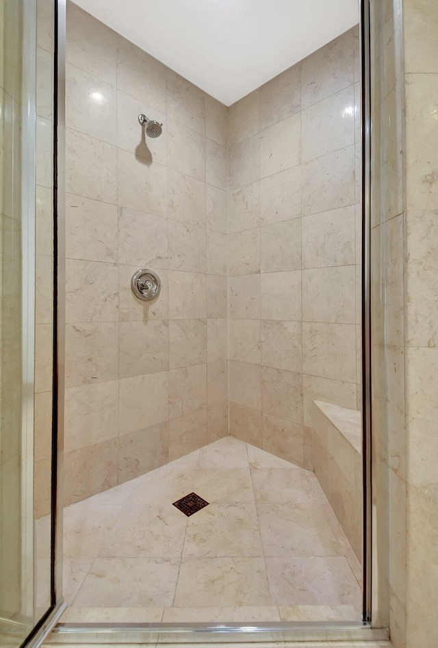 full bathroom featuring a shower stall