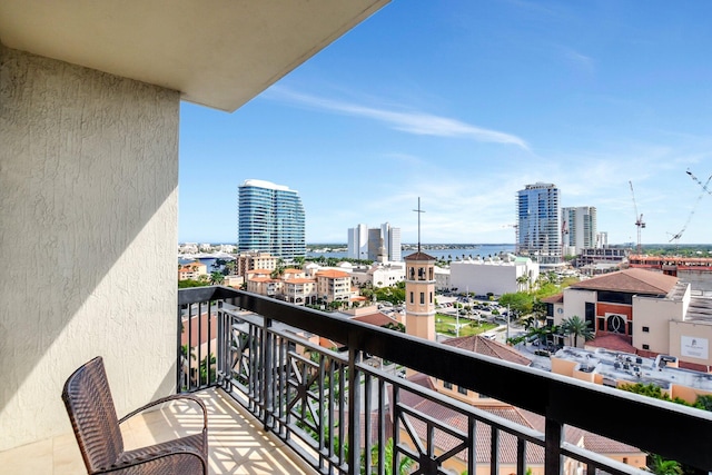 balcony with a view of city