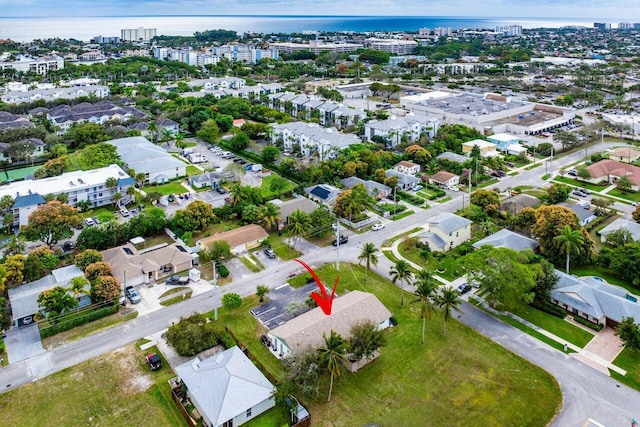 drone / aerial view with a residential view