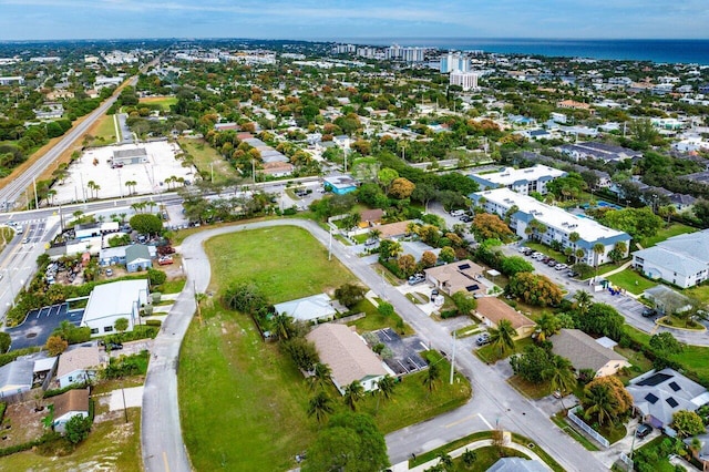 drone / aerial view with a residential view