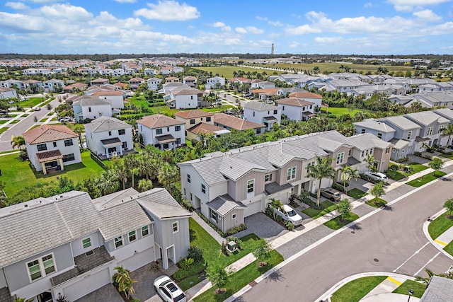 drone / aerial view with a residential view