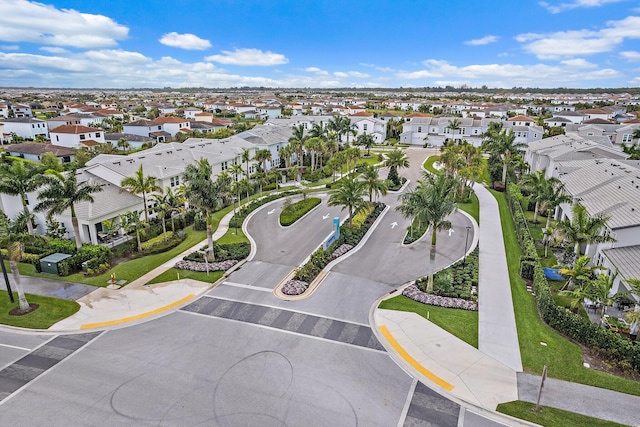 drone / aerial view with a residential view