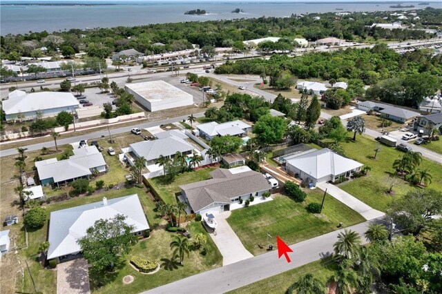 bird's eye view with a residential view