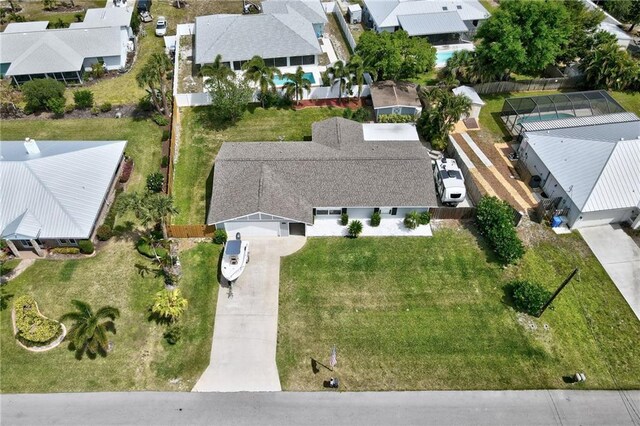 bird's eye view with a residential view