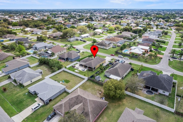 aerial view with a residential view