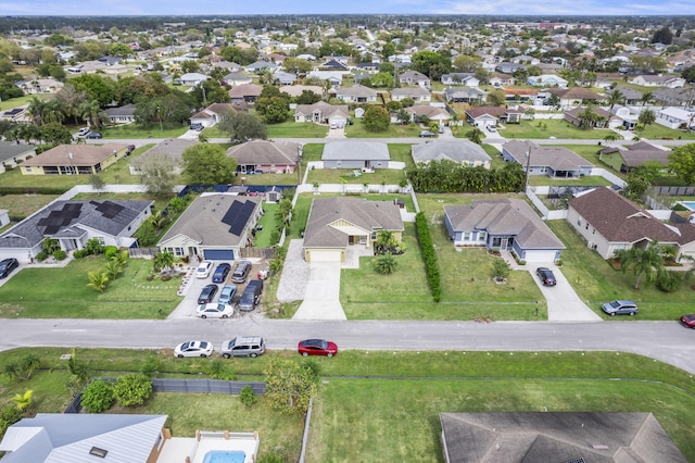 bird's eye view with a residential view