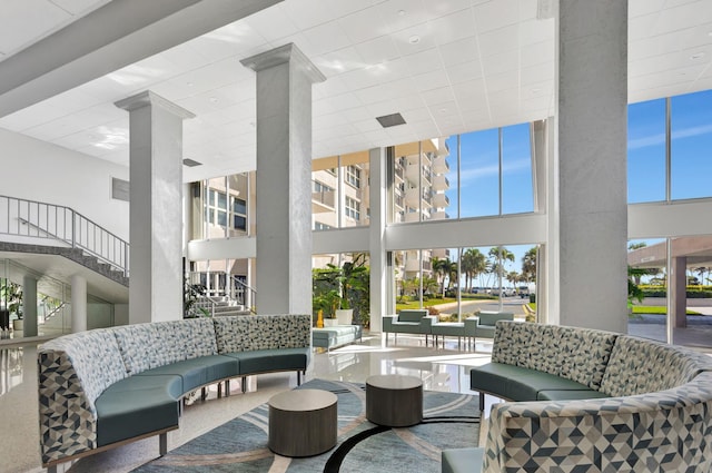 building lobby featuring stairway