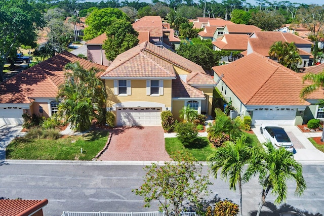 aerial view with a residential view