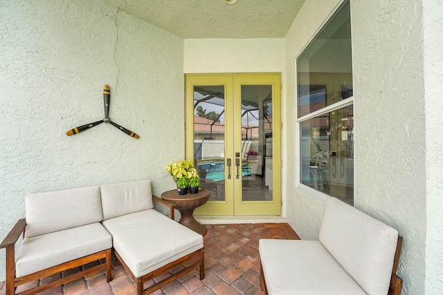 exterior space featuring french doors