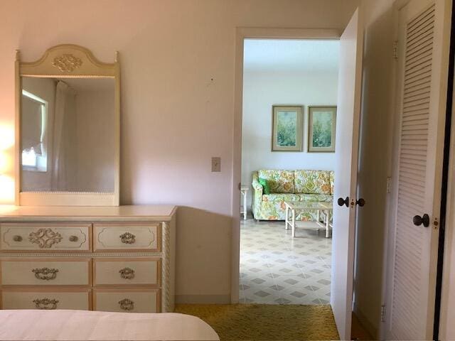unfurnished bedroom with tile patterned floors