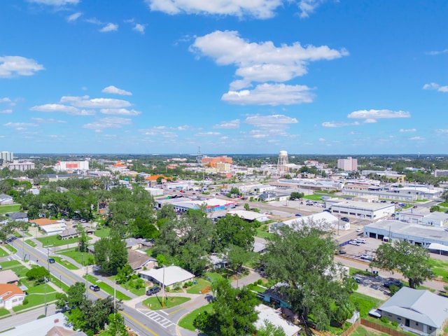 drone / aerial view with a city view