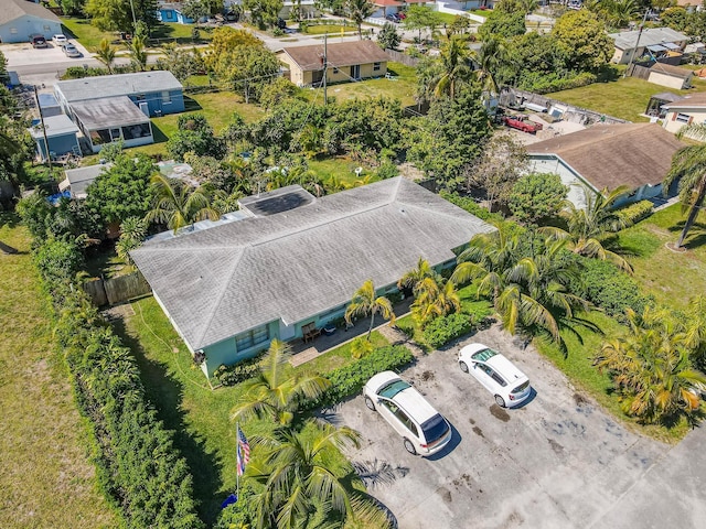 drone / aerial view with a residential view