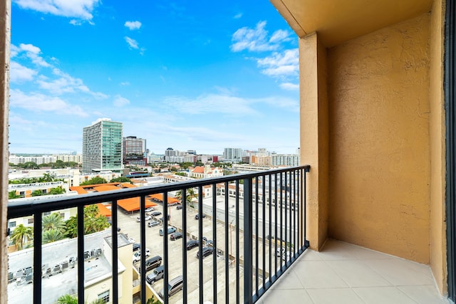 balcony featuring a city view