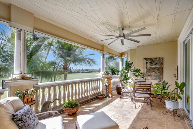 view of patio / terrace with ceiling fan