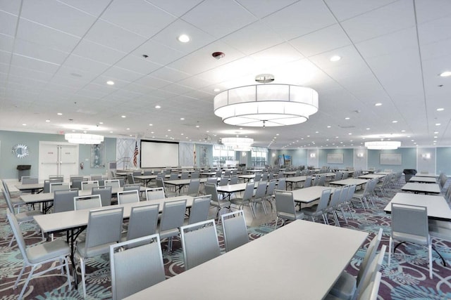 dining area featuring recessed lighting