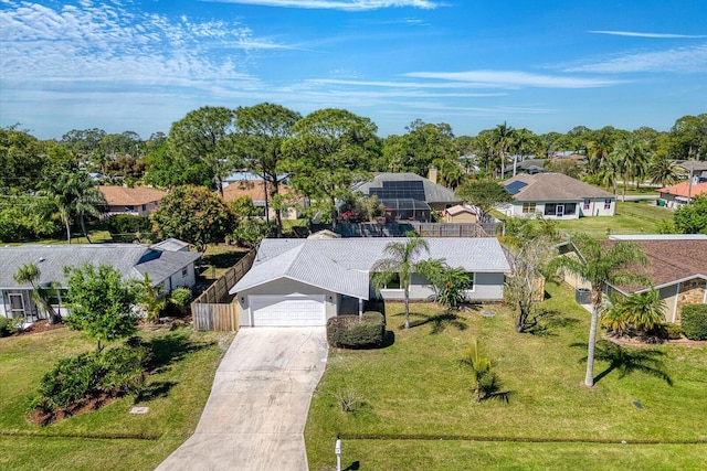 bird's eye view with a residential view