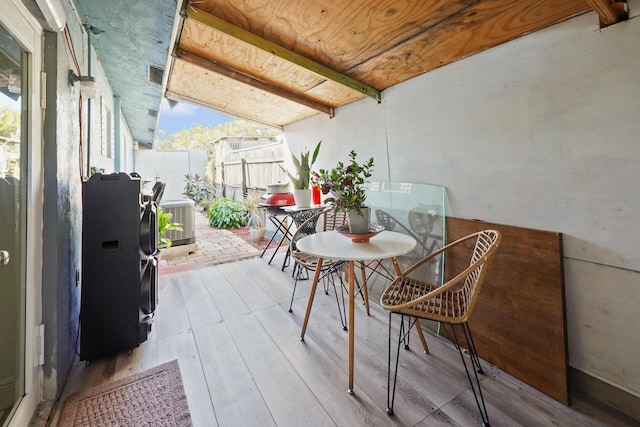 balcony with a patio and central AC