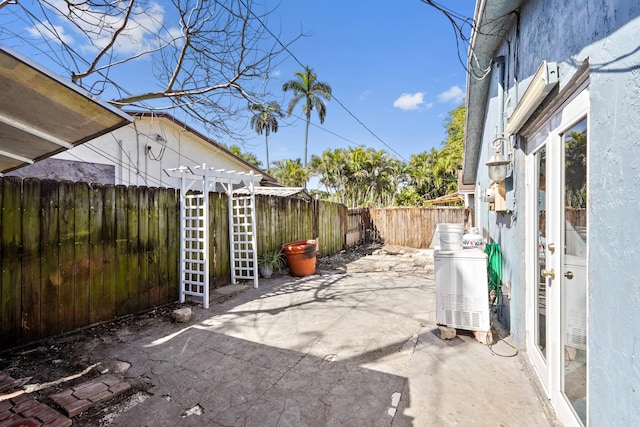 view of patio with a fenced backyard