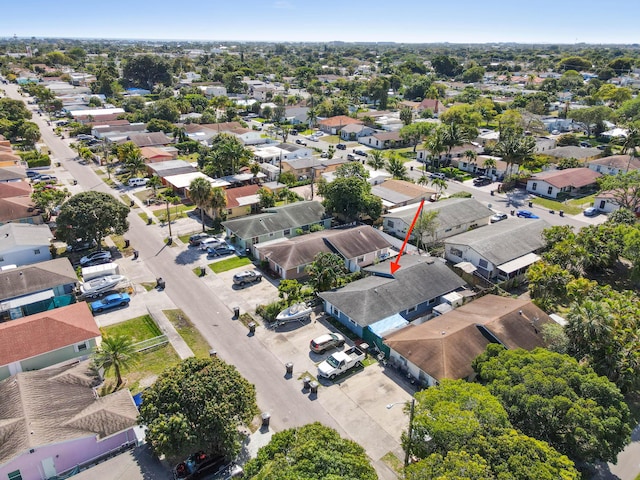 drone / aerial view with a residential view