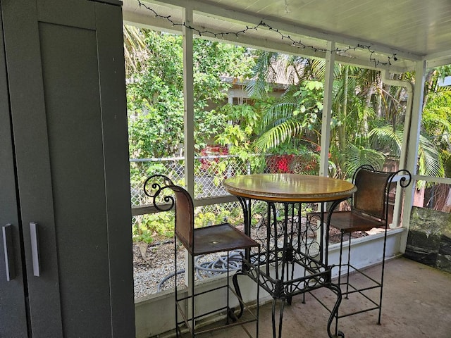 view of sunroom