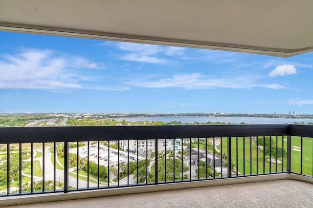 balcony with a water view