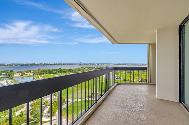 balcony with a water view