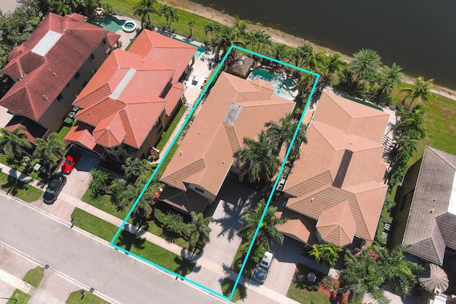 drone / aerial view with a residential view