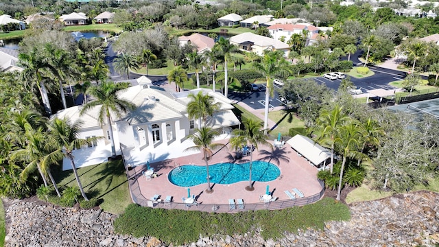 aerial view with a residential view