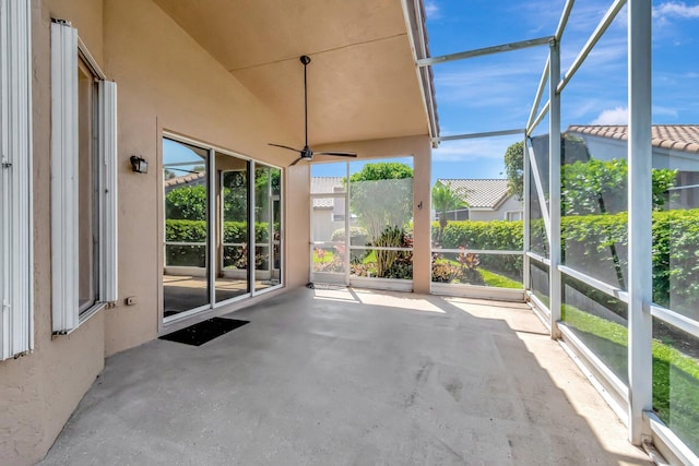 7314 Toscane Ct, Boynton Beach, FL 33437 - unfurnished sunroom with a ceiling fan