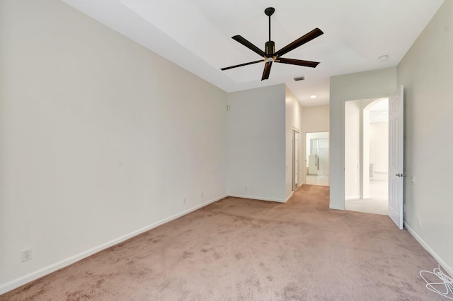 7314 Toscane Ct, Boynton Beach, FL 33437 - unfurnished room with light colored carpet, a ceiling fan, and baseboards