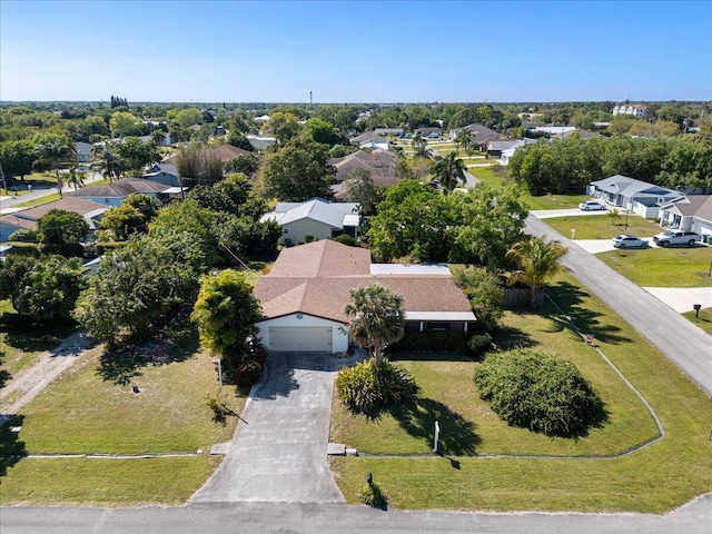 drone / aerial view with a residential view