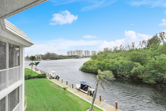 view of water feature featuring a boat dock