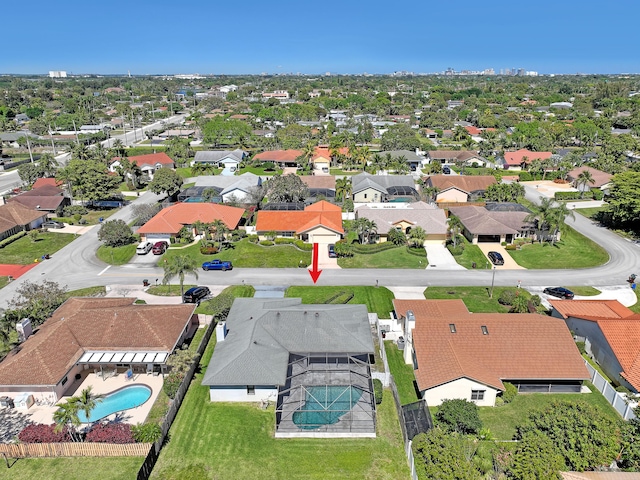 bird's eye view featuring a residential view