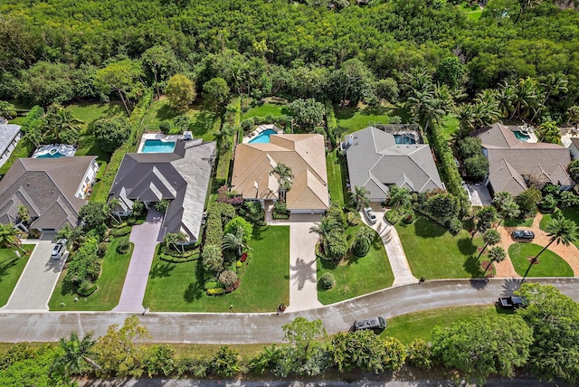 aerial view featuring a residential view