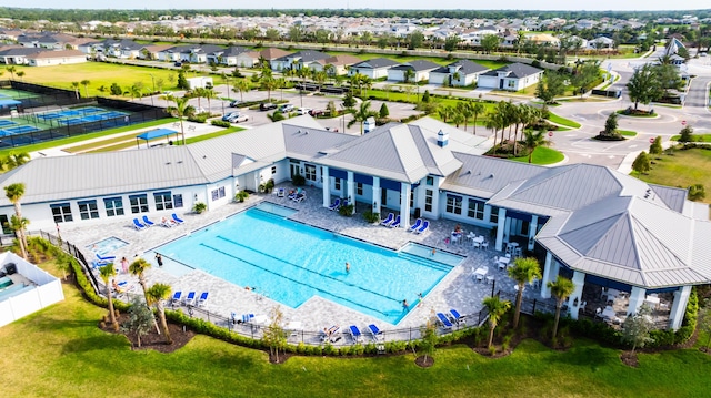 aerial view featuring a residential view