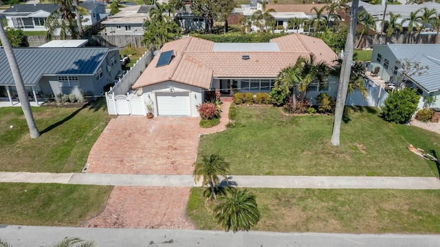 aerial view with a residential view